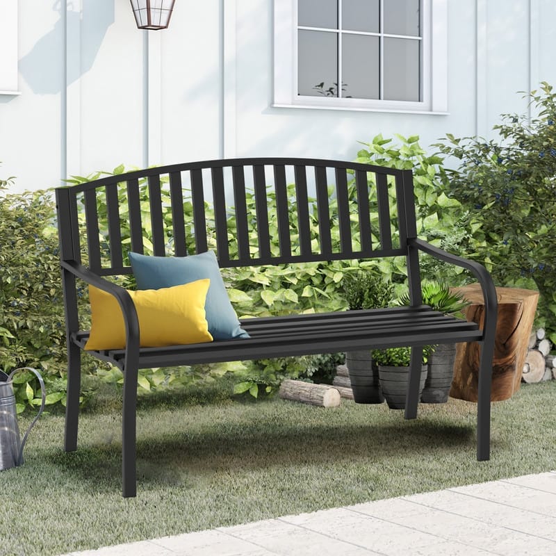 50" Metal Garden Benches for Outdoors Clearance Patio Yard Bench - Bed ...